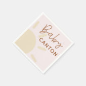 Gepersonaliseerde naam Sunshine Boho Baby shower Servet (Hoek)