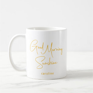 Gepersonaliseerde naam Sunshine Morning Schattige  Koffiemok