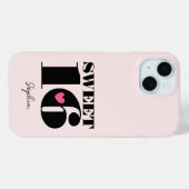 Gepersonaliseerde naam Sweet 16 Verjaardag Retro P Case-Mate iPhone Case (Achterkant (horizontaal))