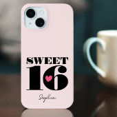 Gepersonaliseerde naam Sweet 16 Verjaardag Retro P Case-Mate iPhone Case
