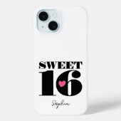 Gepersonaliseerde naam Sweet 16 Verjaardag Retro W Case-Mate iPhone Case (Achterkant)