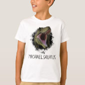 Gepersonaliseerde naam T-Rex Tyrannosaurus T-Shirt (Voorkant)
