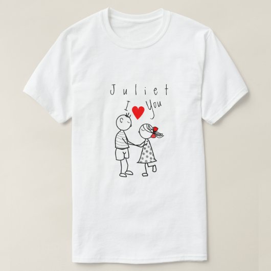 Gepersonaliseerde naam T-shirt met tekst - I Love (Design voorkant)