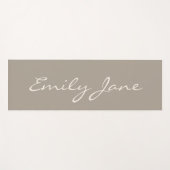 Gepersonaliseerde naam Taupe Elegant handgeschreve Yogamat (Voorkant (horizontaal))