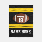 Gepersonaliseerde Naam Team Kleuren Zwart/Goud Foo Fleece Deken (Voorkant)