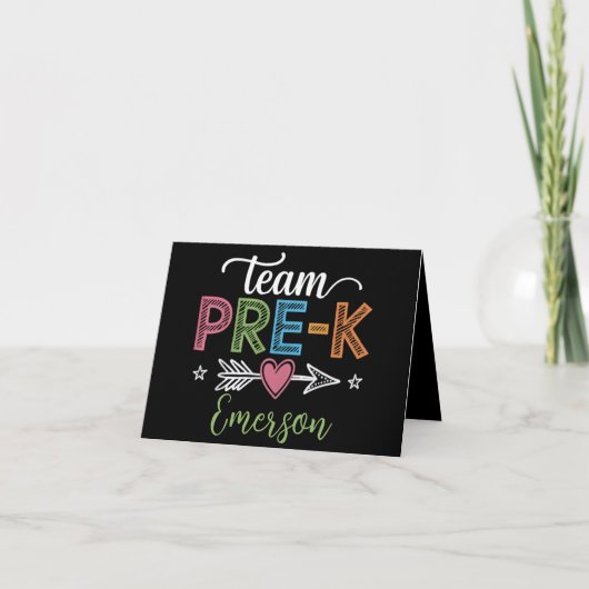 Gepersonaliseerde naam team Pre-K kleuterleidster Aankondiging (Voorkant)