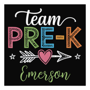 Gepersonaliseerde naam team Pre-K kleuterleidster  Foto Afdruk