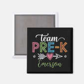 Gepersonaliseerde naam team Pre-K kleuterleidster Magneet (Voorkant / Achterkant)