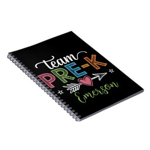 Gepersonaliseerde naam team Pre-K kleuterleidster Notitieboek