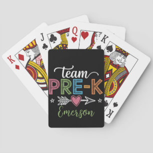 Gepersonaliseerde naam team Pre-K kleuterleidster  Pokerkaarten