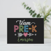 Gepersonaliseerde Naam Team Pre-K Pre-School Leraa Bedankkaart (Staand voorkant)