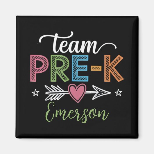 Gepersonaliseerde Naam Team Pre-K Pre-School Leraa Magneet (Voorkant)