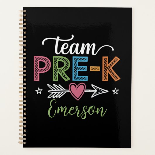 Gepersonaliseerde Naam Team Pre-K Pre-School Leraa Planner (Voorkant)