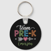 Gepersonaliseerde Naam Team Pre-K Pre-School Leraa Sleutelhanger (Voorkant)