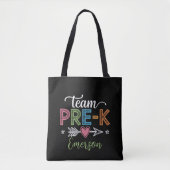 Gepersonaliseerde Naam Team Pre-K Pre-School Leraa Tote Bag (Voorkant)