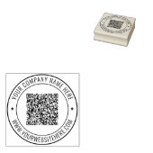 Gepersonaliseerde naam tekst QR-code ronde rubbere Rubberstempel (Gestempeld)