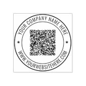 Gepersonaliseerde naam tekst QR-code ronde rubbere Rubberstempel (Afrduk)
