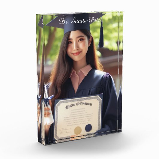 Gepersonaliseerde naam & titel Afstuderen fotoplaa Fotoblokken (Links)