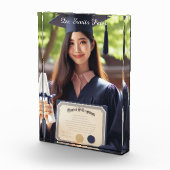 Gepersonaliseerde naam & titel Afstuderen fotoplaa Fotoblokken (Rechts)