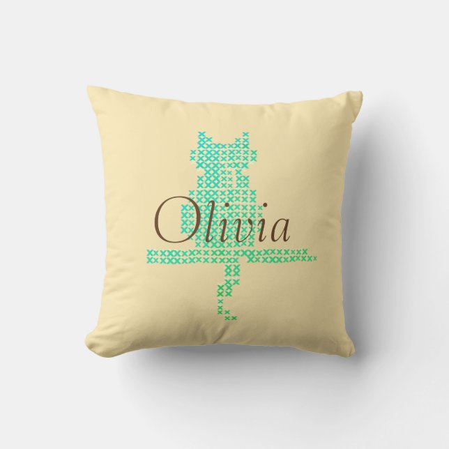 Gepersonaliseerde Naam toevoegen Grappig Kattenkus Kussen (Voorkant)