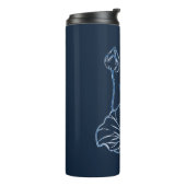 Gepersonaliseerde naam toevoegen Navy Blue Lotus P Thermosbeker (Gedraaid links)