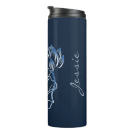 Gepersonaliseerde naam toevoegen Navy Blue Lotus P Thermosbeker