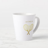 Gepersonaliseerde naam Trendy Tennis Latte Mok (Rechterhoek)