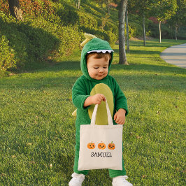 Gepersonaliseerde naam Trick or treat Halloween Ba Tote Bag