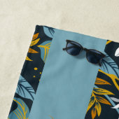 Gepersonaliseerde naam Tropische Patroonachtergron Strandlaken (In situ)