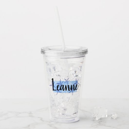 gepersonaliseerde naam tumbler acryl drinkbeker (Voorkant ijs)