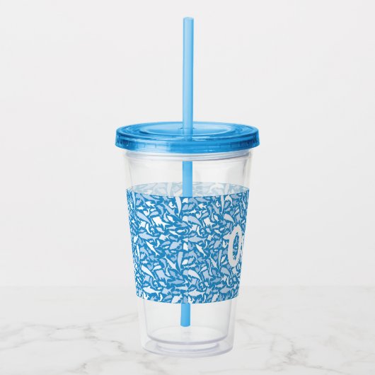 gepersonaliseerde naam tumbler fish shark acryl drinkbeker (Rechts)