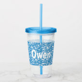 gepersonaliseerde naam tumbler fish shark acryl drinkbeker (Voorkant)