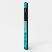 Gepersonaliseerde naam turquoise plaid patroon Case-Mate iPhone case (Achterkant/links)
