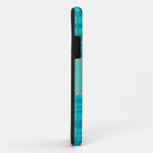 Gepersonaliseerde naam turquoise plaid patroon Case-Mate iPhone case (Achterkant/rechts)