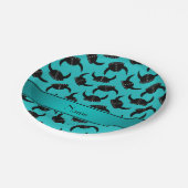 Gepersonaliseerde naam turquoise viking pet patroo papieren bordje (Gekanteld)