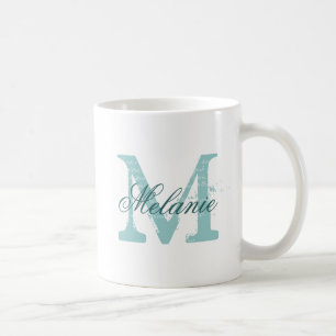 Gepersonaliseerde naam typografie-monogram koffie- koffiemok