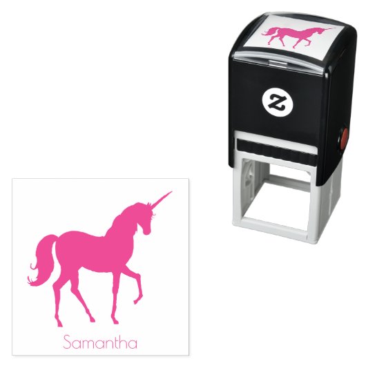 Gepersonaliseerde naam Unicorn Zelfinktende Stempel (In situ)