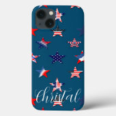 Gepersonaliseerde naam USA vlag ster 4 juli Case-Mate iPhone Case (Achterkant)