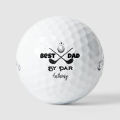 Gepersonaliseerde naam Vaderdag Best Dad By Par Golfballen (Voorkant)