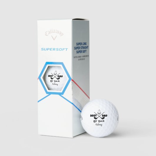 Gepersonaliseerde naam Vaderdag Best Dad By Par Golfballen (Verpakking)
