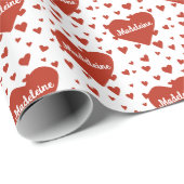 Gepersonaliseerde naam Valentijn Gift Wrap Cadeaupapier (Rol Hoek)
