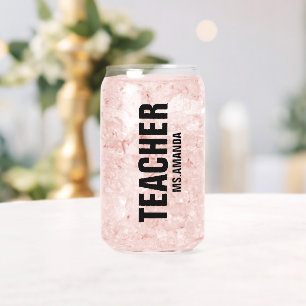 Gepersonaliseerde naam van de leraar blikvorm glas