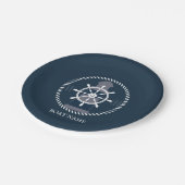 Gepersonaliseerde naam van de nautische boot papieren bordje (Gekanteld)