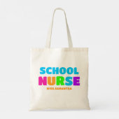 Gepersonaliseerde naam van de schoolverpleegkundig tote bag (Achterkant)