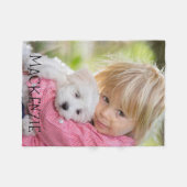 Gepersonaliseerde naam van één foto fleece deken (Voorkant (Horizontaal))