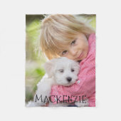 Gepersonaliseerde naam van één foto fleece deken (Voorkant)