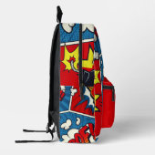 Gepersonaliseerde naam van het kind stripboekstijl bedrukte rugzak (Links)