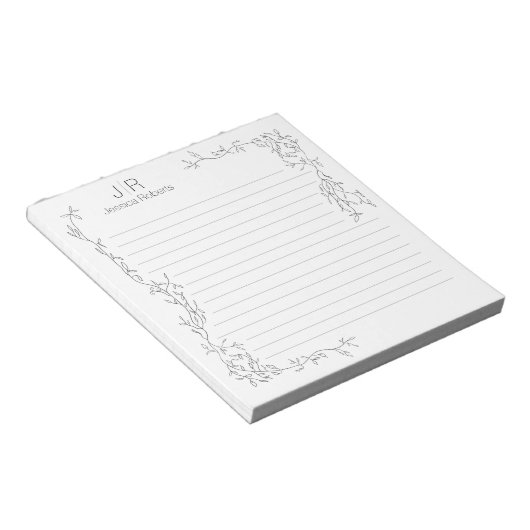 Gepersonaliseerde naam van het logo van het logo v notitieblok (Schuin)