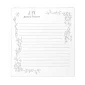 Gepersonaliseerde naam van het logo van het logo v notitieblok (Voorkant)