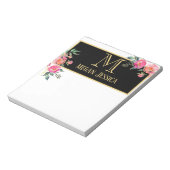 gepersonaliseerde naam van monogramme vrouw notitieblok (Linkerzijde)